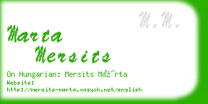 marta mersits business card